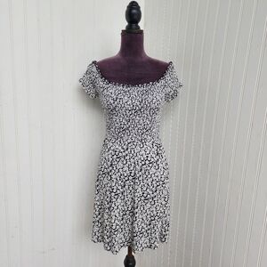 HOLLISTER Floral Black and White Dress, Size S